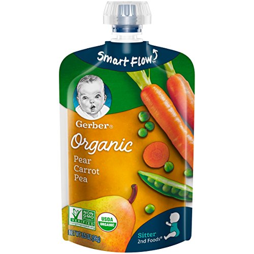Product Cover Gerber 2nd Foods Organic Food Pouches, Pear, Carrot, Peas, 3.5 Ounce (Pack of 12)