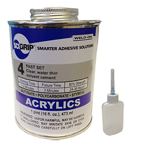 Product Cover Weld-On 4 Acrylic Adhesive - Pint and Weld-On Applicator Bottle with Needle