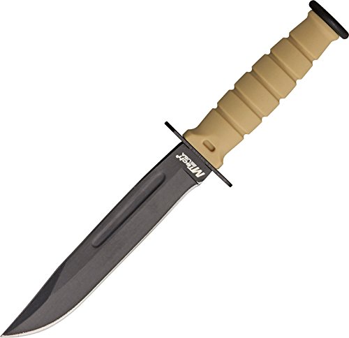 Product Cover MTech USA MT-632DT Fixed Blade Tactical Neck Knife, Black Drop Point Blade with Blood Groove, Tan Handle, 6-Inch Overall