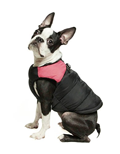 Product Cover Gooby - Padded Vest, Dog Jacket Coat Sweater with Zipper Closure and Leash Ring, Pink, Medium