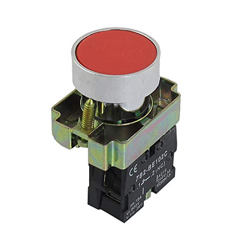 Product Cover Uxcell a12082000ux0334 22mm NC N/C Red Sign Momentary Push Button Switch 600V 10A ZB2-BA42