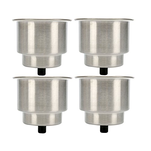 Product Cover SeaLux 4pcs Stainless Steel Cup Drink Holder with Drain for Marine Boat RV Camper