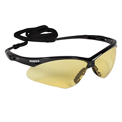 Product Cover KLEENGUARD V30 Nemesis Safety Glasses (25659), Amber Lenses with Black Frame, 12 Pairs / Case, Black Frame with Amber Lens