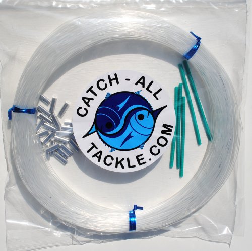 Product Cover Monofilament Fishing Leader Kit 100yds 1.8mm-300lb Clear-Loop Protectors crimps