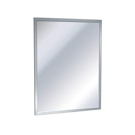 Product Cover Bobrick 165 Series 430 Stainless Steel Channel Frame Glass Mirror, Bright Finish, 24
