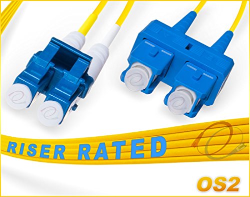 Product Cover FiberCablesDirect - 3M OS2 LC SC Fiber Patch Cable | 10Gb Duplex 9/125 LC to SC Singlemode Jumper 3 Meter (9.84ft) | Length Options: 0.5M-300M | 1gb 10gb smf dup sfp 10gbase lr lx Yellow ofnr sc-lc