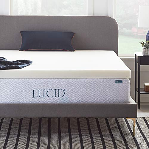 Product Cover LUCID 3 Inch Ventilated Memory Foam Mattress Topper 3-Year Warranty - King