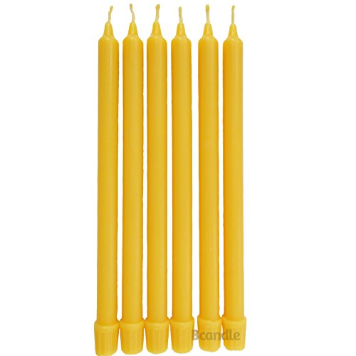 Product Cover BCandle 100% Pure Beeswax Candles (Set of 6) Organic Hand Made - 11 Inches Tall, 5/8 Inch Thick