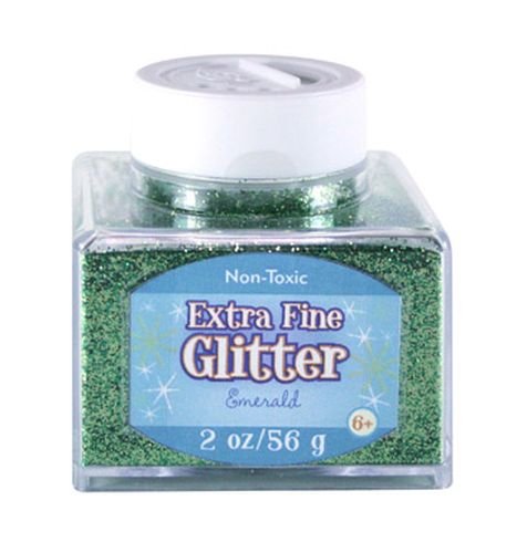 Product Cover Sulyn Extra Fine Emerald Green Glitter Stacker Jar, 2 Ounces, Non-Toxic, Stackable and Reusable Jar, Multiple Slot Openings for Easy Dispensing and Mess Reduction, Green Glitter, SUL50869