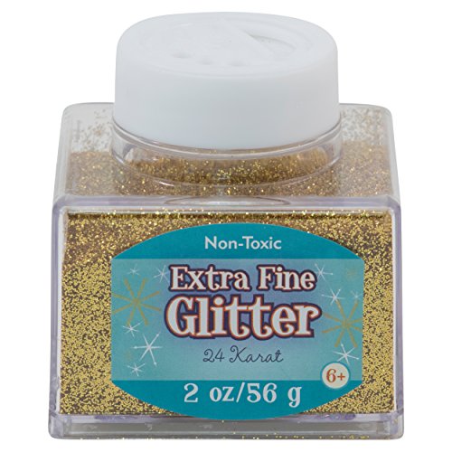 Product Cover Sulyn Extra Fine 24 Karat Gold Glitter Stacker Jar, 2 Ounces, Non-Toxic, Stackable and Reusable Jar, Multiple Slot Openings for Easy Dispensing and Mess Reduction, SUL50862