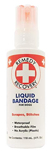 Product Cover Remedy + Recovery Liquid Bandage for Dogs, 4-Ounce Spray for Nicks, Cuts, Scrapes and Stitches, Waterproof Bandage, No Acrylic, No Plastic, Breathable Film, Soothing, No Sting