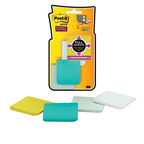 Product Cover Post-it Super Sticky Full Adhesive Notes, 2x Sticking Power, 2 in x 2 in size, Bora Bora Collection, 8 pads/pack (F220-8SSFM)