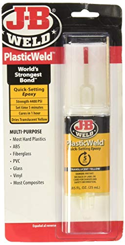 Product Cover J-B Weld 50132 PlasticWeld Quick-Setting Epoxy Syringe -  Translucent Yellow - 25 ml