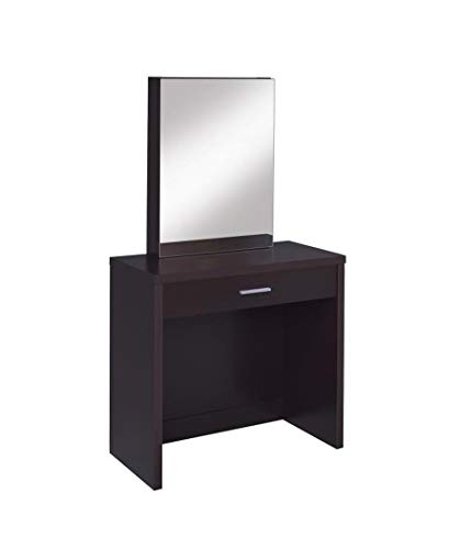 Product Cover 2-piece Vanity Set with Hidden Mirror Storage and Lift-Top Stool Cappuccino and Black