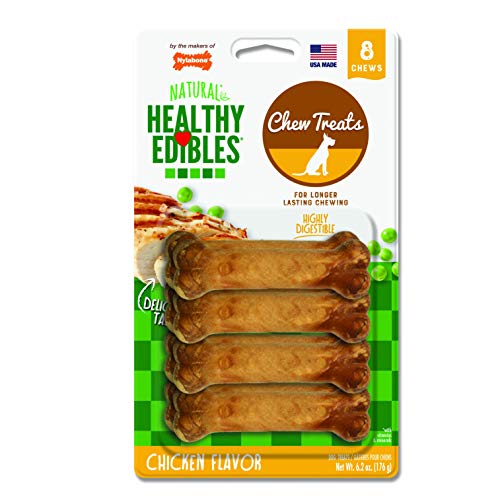 Product Cover Nylabone Healthy Edibles Natural Long Lasting Dog Chew Treats Chicken Petite 8 count