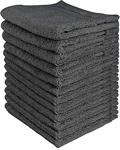 Product Cover Utopia Towels Cotton Washcloths, 12 Pack, 12 x 12 Inches, 600 GSM, Grey