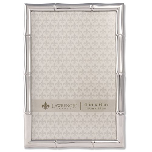 Product Cover Lawrence Frames 710146 Silver Metal Bamboo Picture Frame, 4 by 6-Inch