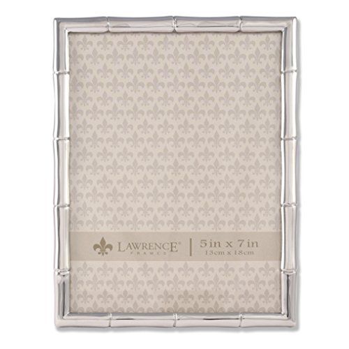 Product Cover Lawrence Frames 710157 Silver Metal Bamboo Picture Frame, 5 by 7-Inch