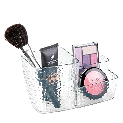Product Cover iDesign Rain Plastic Divided Vanity Organizer, Cosmetic Organizer for Makeup Brush, Medication, and Bathroom Accessories Organization, 7
