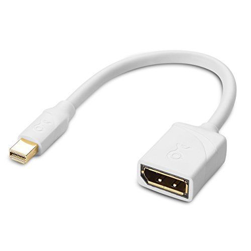 Product Cover Cable Matters Mini DisplayPort to DisplayPort Adapter (Mini DP to DP) in White - 4K Resolution Ready - Thunderbolt and Thunderbolt 2 Port Compatible