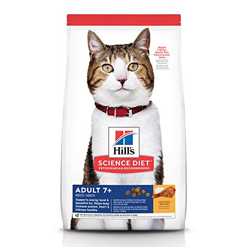 Product Cover Hill's Science Diet Dry Cat Food, Adult 7+ for Senior Cats, Chicken Recipe, 7 lb Bag