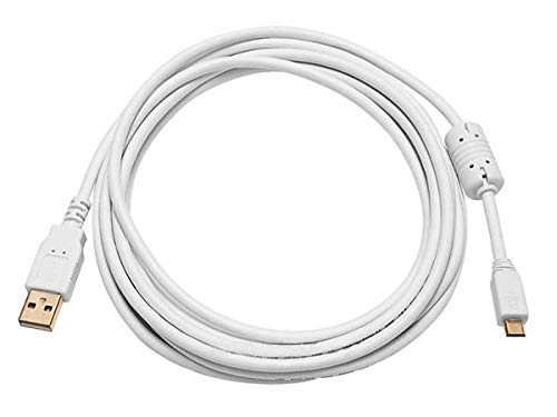 Product Cover Monoprice 10-Feet USB 2.0 A Male to Micro 5pin Male 28/24AWG Cable with Ferrite Core (Gold Plated), White (108642)