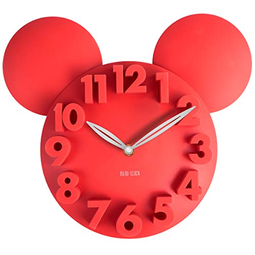 Product Cover MEIDI CLOCK Modern Design Mickey Mouse Big Digit 3D Wall Clock Home Decor Decoration - Red