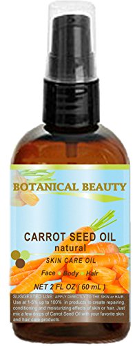 Product Cover CARROT SEED OIL 100 % Natural Cold Pressed Carrier Oil. 2 Fl.oz.- 60 ml. Skin, Body, Hair and Lip Care. 