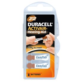Product Cover Duracell Activair Hearing Aid Batteries Size 312 (80 Batteries), Brown