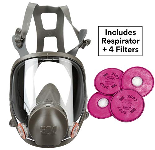 Product Cover 3M Respirator Kit, Full Face 6800, Reusable, Medium, Plus 4 Particulate Filters 2097, P100 for Mold Remediation, Dust, Lead, Asbestos