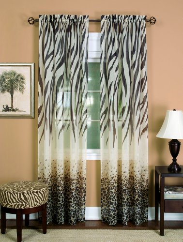 Product Cover Achim Home Furnishings, Brown Kenya Curtain Panel, 50 63-Inch, 50