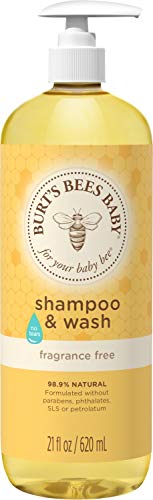 Product Cover Burt's Bees Baby Shampoo & Wash, Fragrance Free & Tear Free Baby Soap - 21 Ounce Bottle