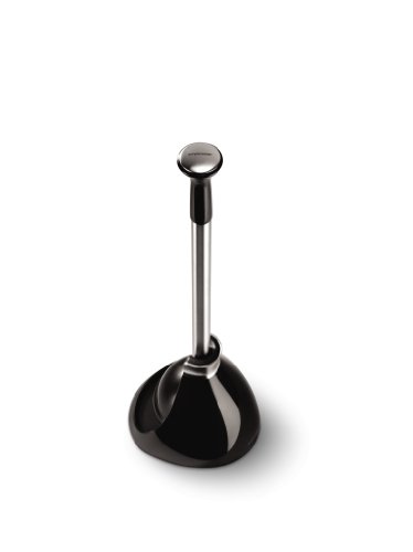 Product Cover simplehuman Toilet Plunger with Holder, Stainless Steel, Black