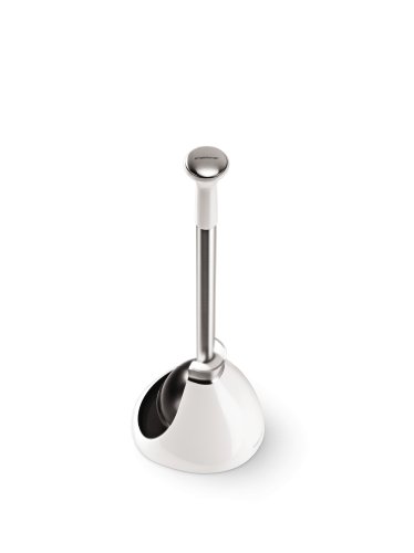Product Cover simplehuman Toilet Plunger and Caddy, Stainless Steel, White