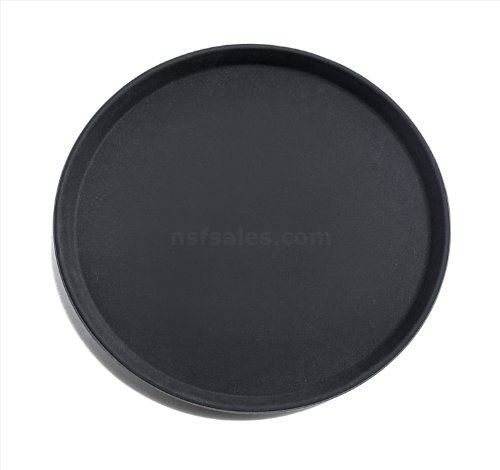 Product Cover New Star Foodservice 25033 Non-Slip Tray, Plastic, Rubber Lined, Round, 14-Inch Dia, Black