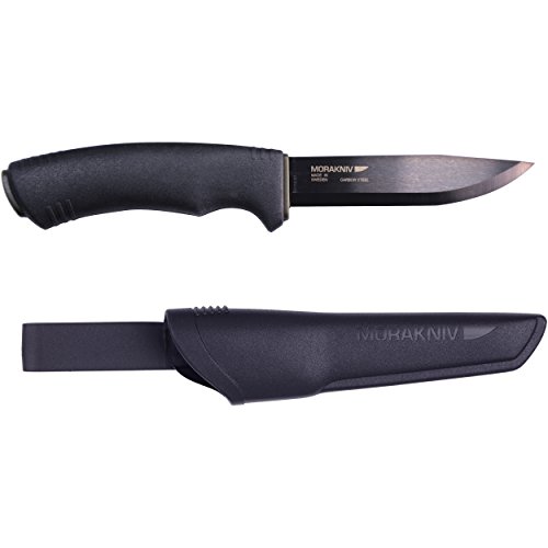 Product Cover Morakniv Bushcraft Carbon Fixed Blade Knife with Carbon Steel Blade, Black, 0.125/4.3-Inch