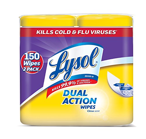 Product Cover Lysol Dual Action Disinfecting Wipes, Citrus 150ct (2X80ct)