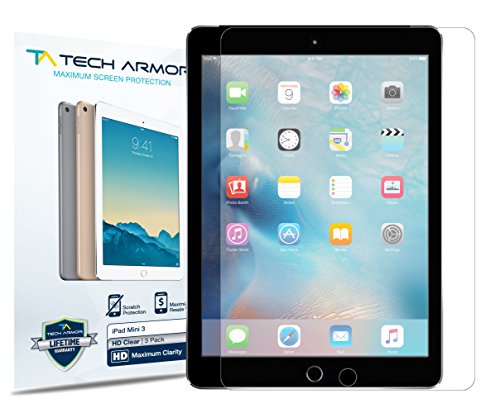 Product Cover Tech Armor High Definition HD-Clear Film Screen Protector (Not Glass) for Apple iPad Mini 1/2/3 [3-Pack]
