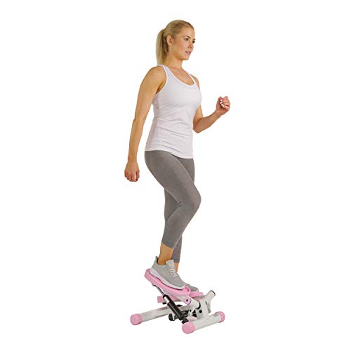 Product Cover Sunny Health and Fitness Adjustable Mini Stair Stepper Exercise Equipment Step Machine with Twisting Action, Pink