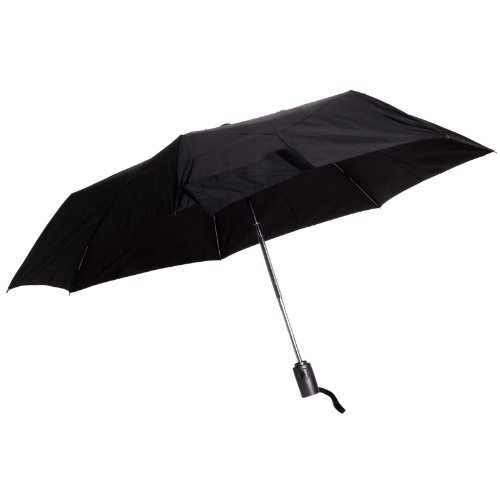 Product Cover Totes Auto Open Auto Close Umbrella w/ Grey Handle (Black)