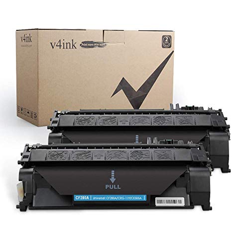 Product Cover V4INK 2-Pack Compatible Toner Cartridge Replacement for HP 80A CF280A Toner Cartridge Black Ink for use in HP LaserJet Pro 400 M401N M401DN M401DNE M401DW, HP LJ Pro 400 MFP M425DN M425DW Printer