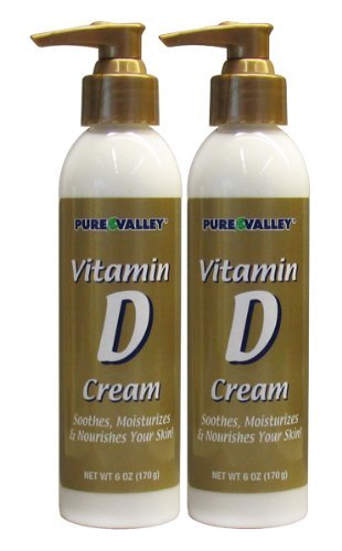 Product Cover Pure Valley Vitamin D Cream - Moisturize & Nourishes & Hydrates Skin. Prevent Dry Skin and Wrinkles. 6oz Bottle (Two - 6oz)
