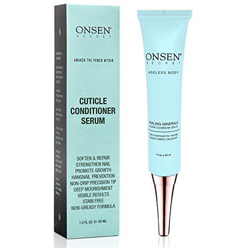 Product Cover Onsen Japanese Cuticle Serum Conditioner For Nail Growth Made Of Japanese Hot Spring Minerals, Strengthener Oil and Softener Cream Repair Formula for Optimum Strength Nail Treatment - 1oz