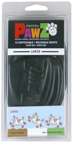 Product Cover Pawz 3-Inch to 4-Inch Water-Proof Dog Boots, Large, Black