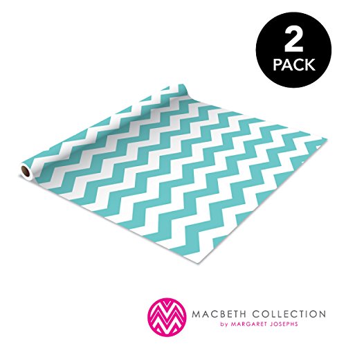 Product Cover The Macbeth Collection Self Adhesive Shelf Liner - 2 Pack - Rugby Chevron Aqua Pop
