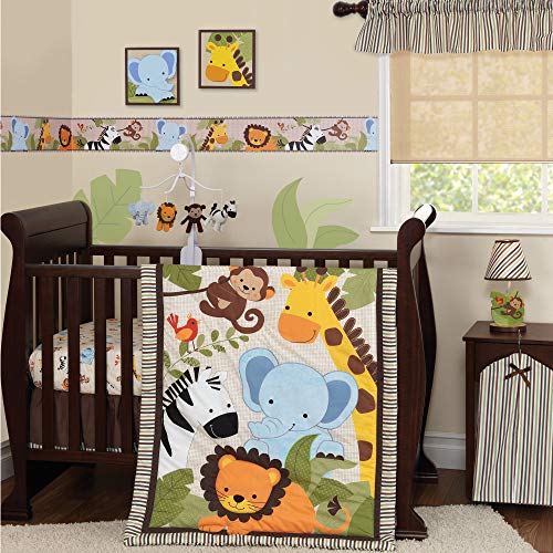 Product Cover Bedtime Originals Jungle Buddies 3 Piece Crib Bedding Set, Brown/Yellow