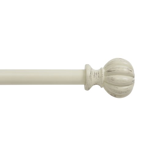 Product Cover Kenney Rachel Standard Decorative Window Curtain Rod, 28 to 48-Inch, Antique White
