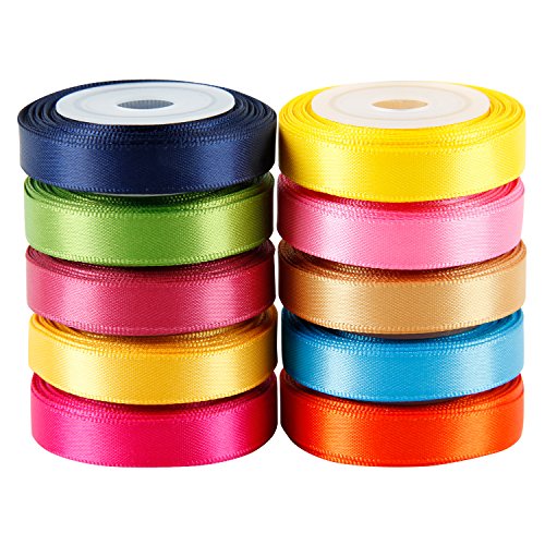 Product Cover LaRibbons Solid Color Satin Ribbon Asst. #2-10 Colors 3/8