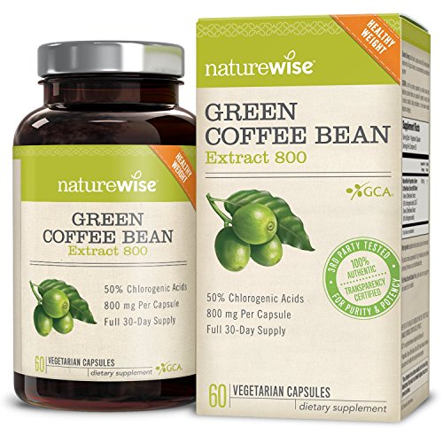 Product Cover NatureWise Green Coffee Bean 800mg Max Potency Extract 50% Chlorogenic Acids | Raw Green Coffee Antioxidant Supplement & Metabolism Booster for Weight Loss | Non-GMO, Vegan, & Gluten-Free [1 Month]