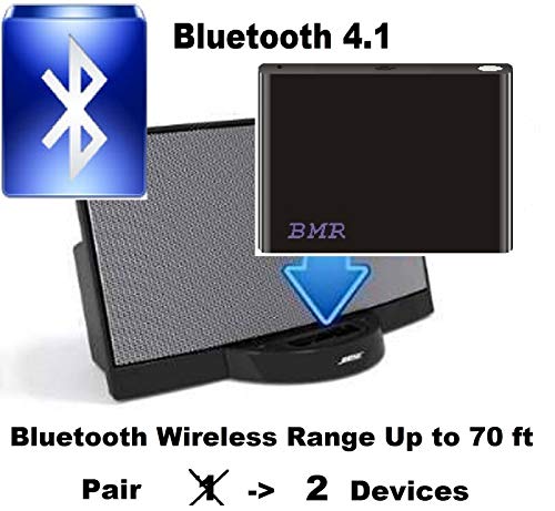 Product Cover BMR A2DP 4.1 Bluetooth Music Receiver Adapter for Bose SoundDock, 30 pin Docking Station, iPhone, Samsung, Nokia, HTC, LG, Echo Alexa
